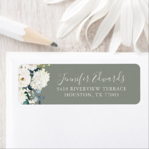 Elegant White Floral on Sage Green Wedding