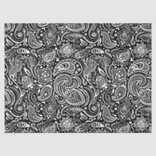Elegant White Floral paisley On Background Tissue Paper