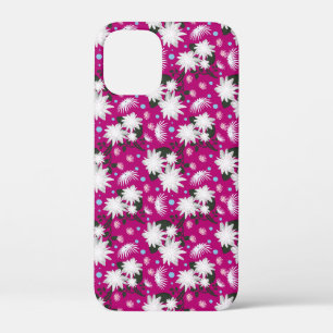 Elegant White Floral Pattern Botanical Design iPhone 12 Mini Case