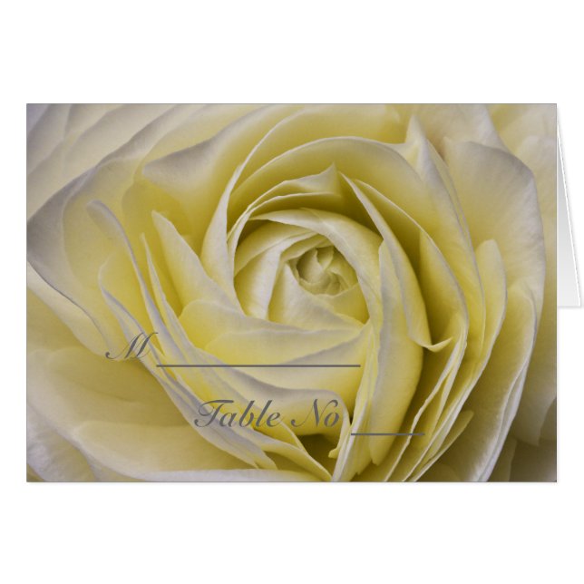 Elegant White Floral Place Setting Card (Front Horizontal)