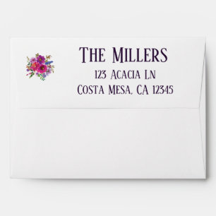 Elegant White Floral Pre-Addressed Wedding Envelope