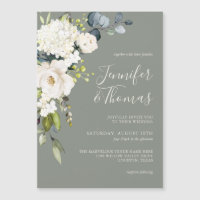 Elegant White Floral Sage Green Wedding