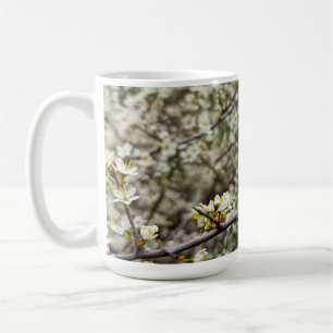Elegant White Floral Spring Blossom Personalised Coffee Mug