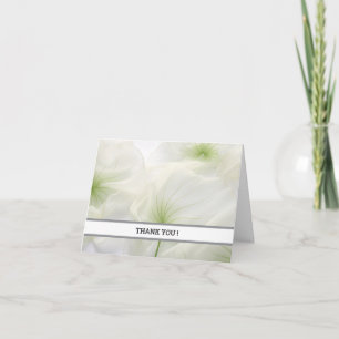 Elegant White Floral Thank You Card Customisable