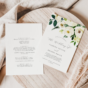 Elegant White Floral The Wedding Of Invitation