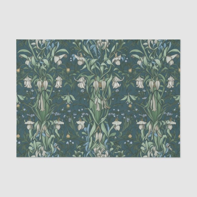 Elegant White Floral Tissue Paper (Front)