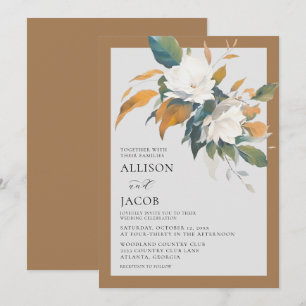 Elegant White Floral Wedding Invitation