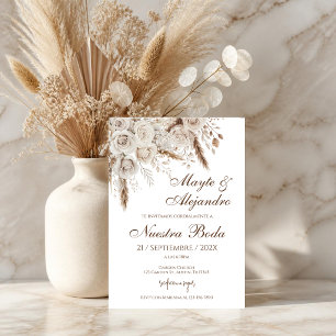 Elegant White Floral Wedding Invitation