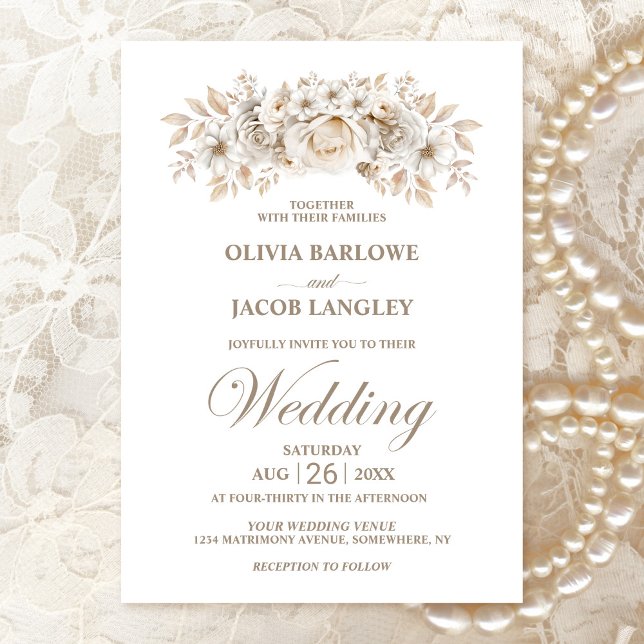 Elegant White Floral Wedding Invitation (Creator Uploaded)