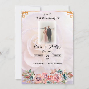 Elegant White Floral Wedding Invitation