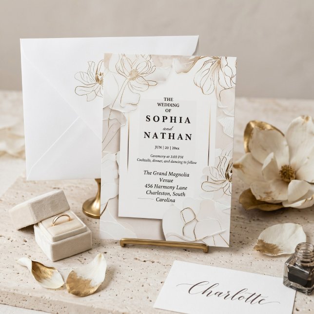 Elegant White Floral Wedding Invitation | Customiz (Creator Uploaded)