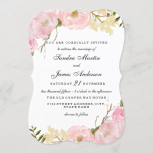Elegant White Floral Wedding Invite