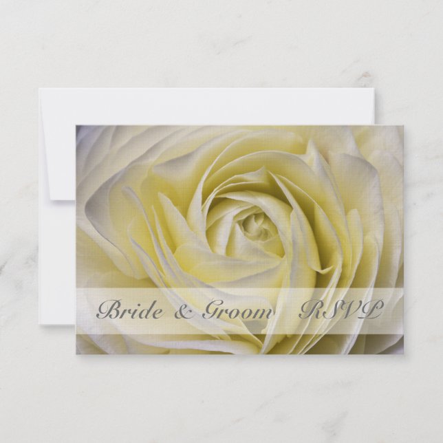Elegant White Floral Wedding RSVP (Front)