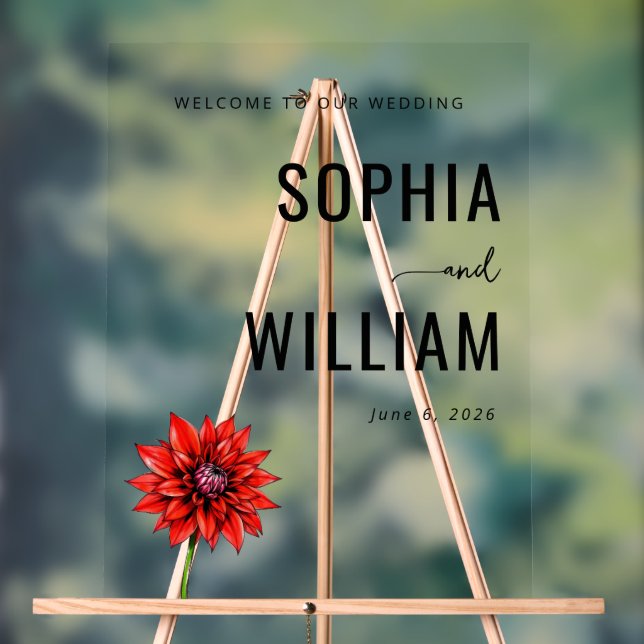 Elegant White Floral Wedding Sign (Neutral)