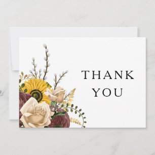  Elegant White Floral Wedding Thank You Card