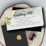 Elegant White Floral Wishing Well for Wedding Enclosure Card<br><div class="desc">An Elegant Calligraphy wedding invitation insert,  suggests monetary funds to your guests instead of gifts. The wishing well card comes with a beautiful modern background and botanical,  foliage,  and greenery style.</div>