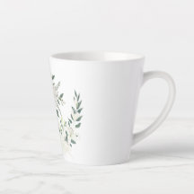 Elegant White Floral Wreath Cup Design