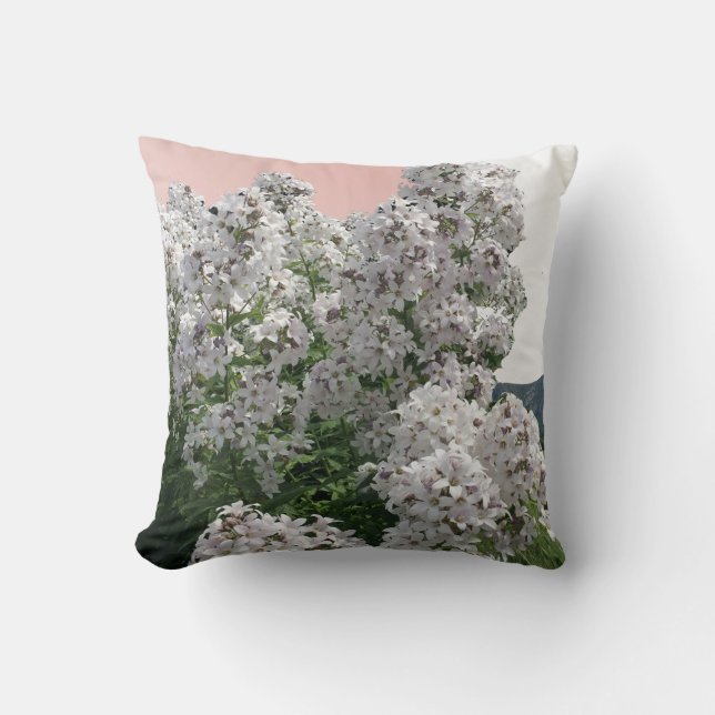 Elegant White Flower Blossoms Cushion (Front)