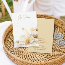 Elegant White Flower Hoop Earring Display Card