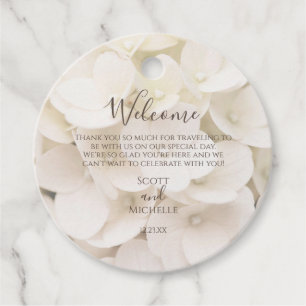 Elegant White Flower Petals Floral Gift Tag