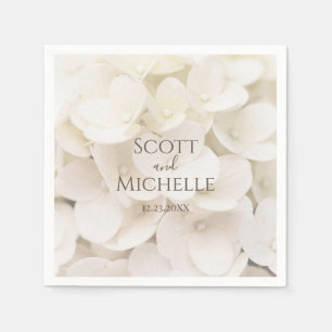 Elegant White Flower Petals Floral Paper Napkin