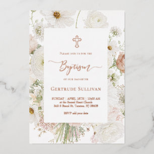 elegant white flowers bouquet Baptism