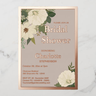 Elegant White Flowers Bridal Shower Neutral and