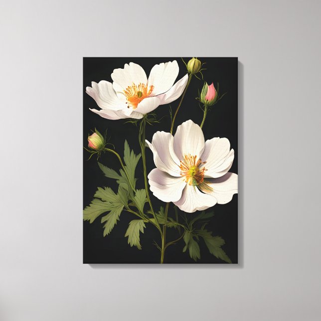 Elegant White Flowers Canvas Print (Front)