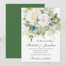 Elegant White Flowers Greenery Christian Wedding 