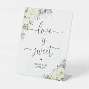 Elegant White Flowers Love Is Sweet Sign