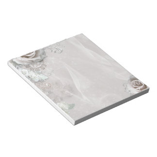 Elegant White Flowers Notepad