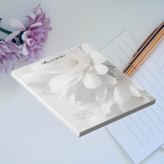 Elegant White Flowers Notepad (Creator Uploaded)