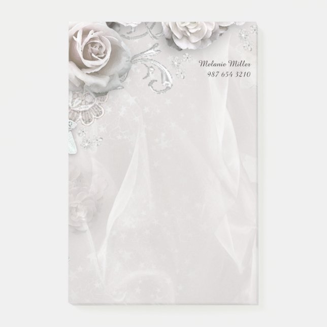 Elegant White Flowers Post-it-Notes (customisable) Post-it Notes (Front)