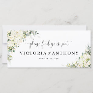 Elegant White Flowers Wedding Head Table Sign