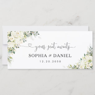 Elegant White Flowers Wedding Head Table Sign
