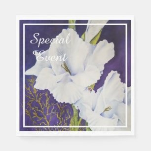 ELEGANT White GLADIOLA PARTY Napkin