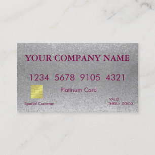 Elegant White Glitter Credit Card