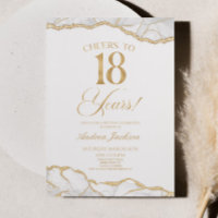 Elegant White Gold Agate 18th Birthday Party
