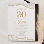 Elegant White Gold Agate 30th Birthday Party Invitation<br><div class="desc">This is an Elegant White Gold Agate 30th Birthday Party Invitation!</div>