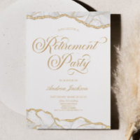 Elegant White Gold Agate Retirement Party