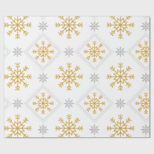 Elegant White, Gold and Silver Christmas Wrapping  Paper