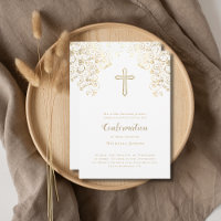 Elegant White Gold Bible Verse  Confirmation 