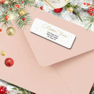 Elegant White Gold Confetti Christmas 