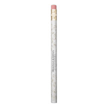 Elegant White Gold Custom Business Name Pencil
