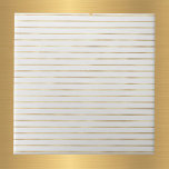 Elegant White Gold Double Lines Tile<br><div class="desc">White tile with gold double lines</div>
