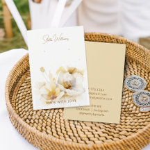 Elegant White Gold Flower Earring Display Card