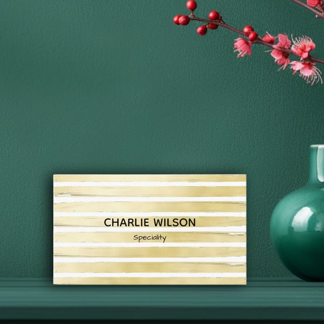 Elegant white gold foil paint striped professional business card (Elegant white gold foil paint striped professional business card)