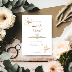 Elegant White Gold Foil Save The Date Card