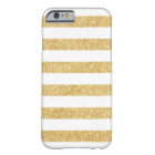 Elegant White Gold Glitter Stripes iPhone 6 case