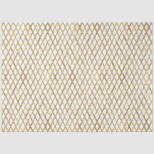 Elegant White Gold Grunge Diagonal Stripes Luxury Tissue Paper